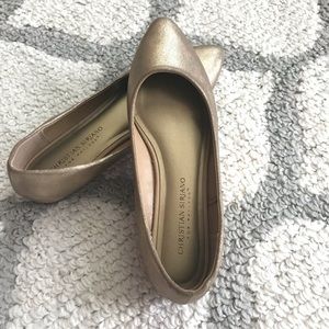 Gold ballet flats